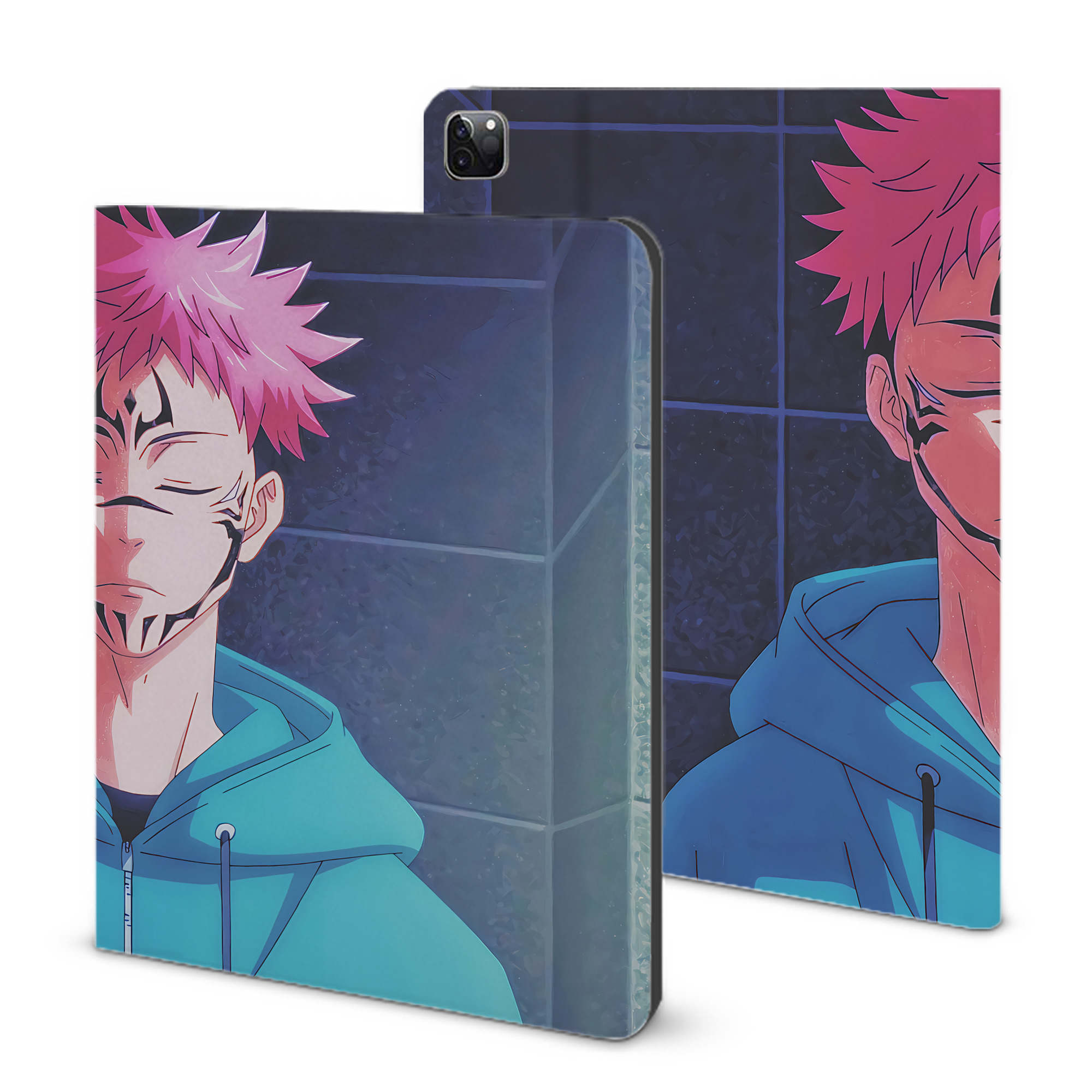 （画像用） 呪術廻戦 Jujutsu Kaisen IPad ケース ブック型 PUレザー TPU 耐衝撃 軽量 薄型 ペン収納なし 全面保護 IPad 各モデル対応